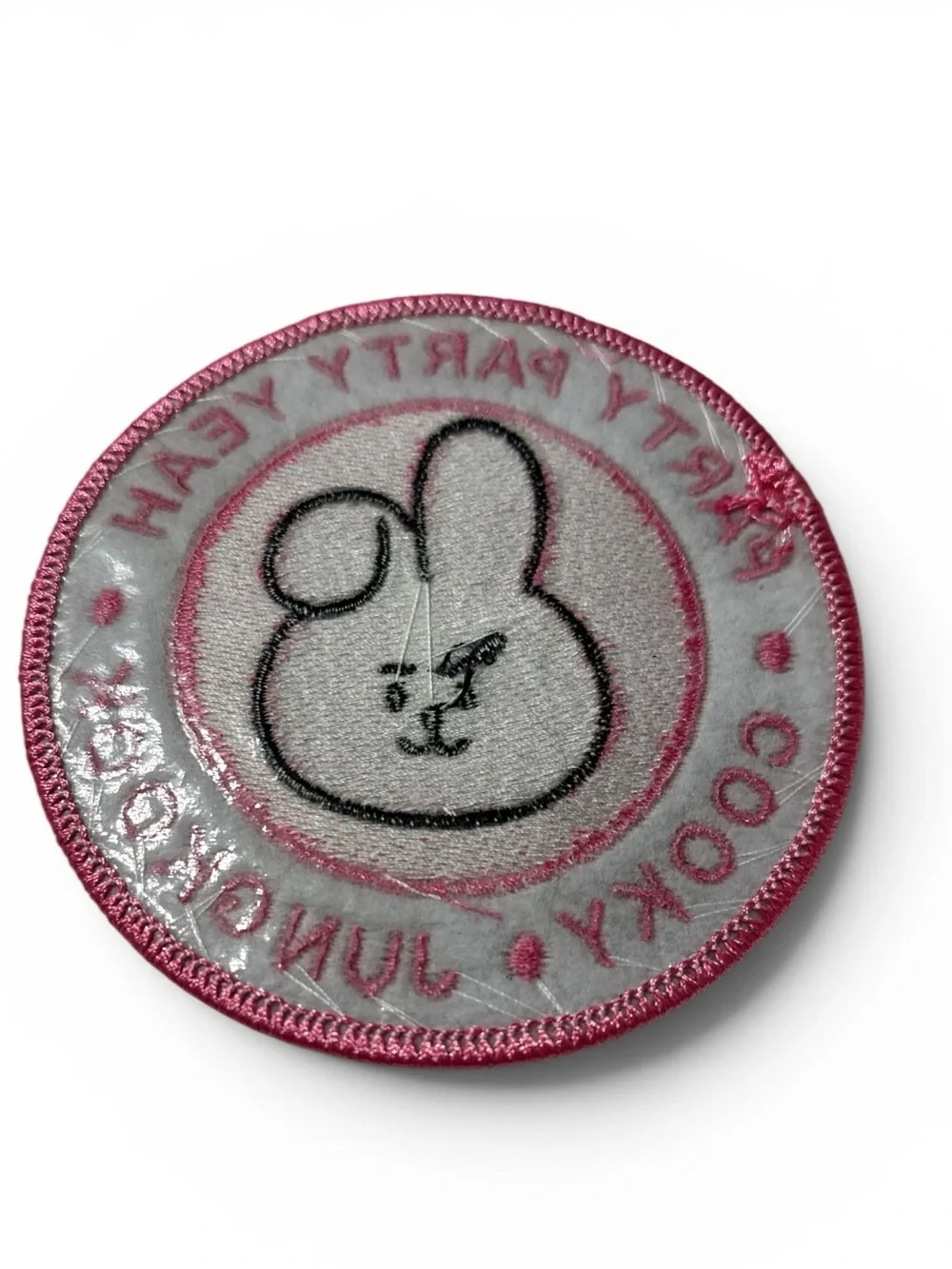 Cooky Jungkook Pink Embroidered Party Patch - Party Party Yeah